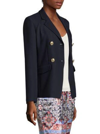 Shop L Agence Marc Double Breasted Blazer In Navy