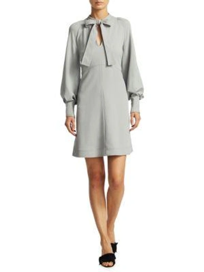 See By Chloé Crepe Ribbon Mini Dress In Airy Grey