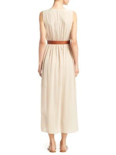 Shop Theory Briellah Silk Maxi Dress In Pale
