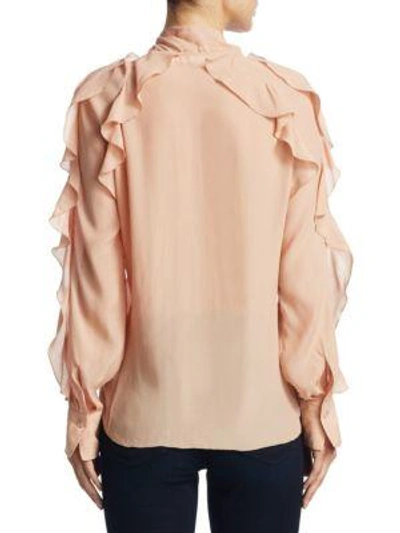 Shop See By Chloé Tie Neck Ruffle Blouse In Pink
