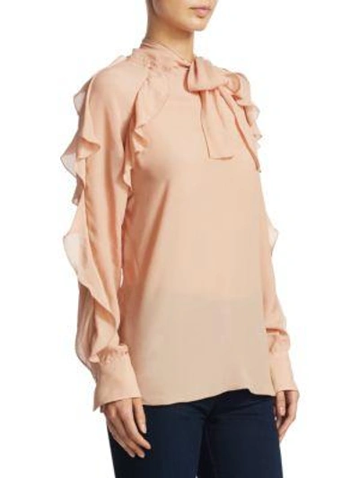 Shop See By Chloé Tie Neck Ruffle Blouse In Pink