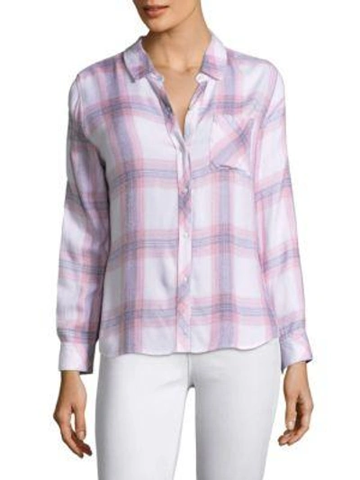 Rails Hunter Button-front Plaid Shirt In White Peony