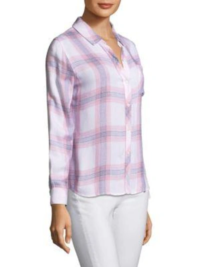 Shop Rails Hunter Plaid Button-down Shirt In White Peony