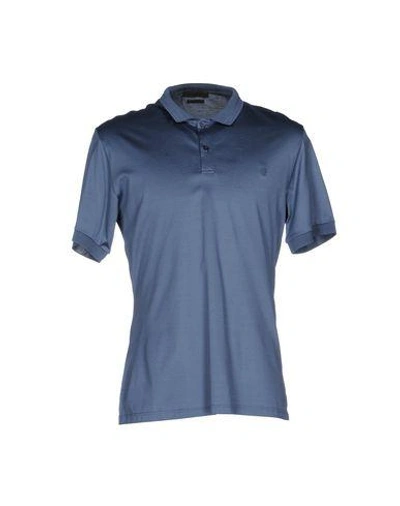 Alexander Mcqueen Polo Shirt In Slate Blue