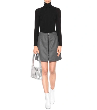 Shop Acne Studios Suraya Wool-blend Skirt In Grey Melaege