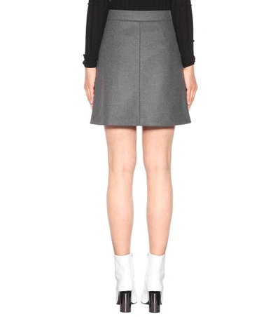 Shop Acne Studios Suraya Wool-blend Skirt In Grey Melaege