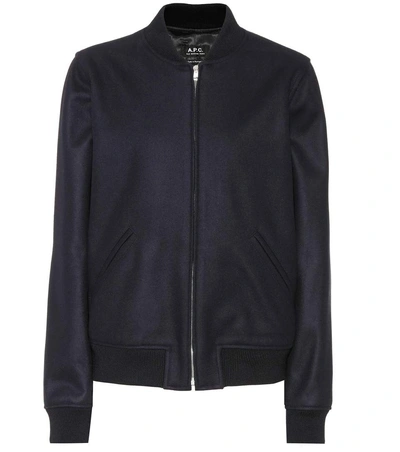 A.p.c. Wool-blend Bomber Jacket In Mariee