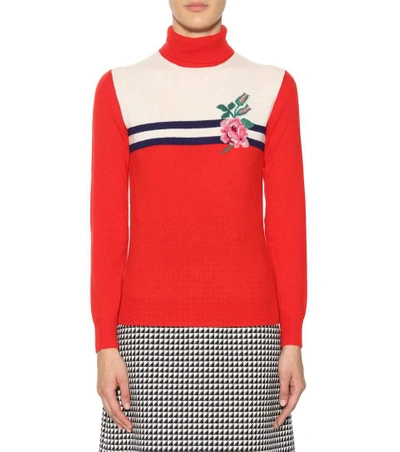 Shop Gucci Wool And Cashmere Turtleneck Sweater In Multicoloured