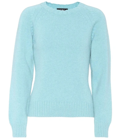 Shop Apc Wool Sweater In Turquoise