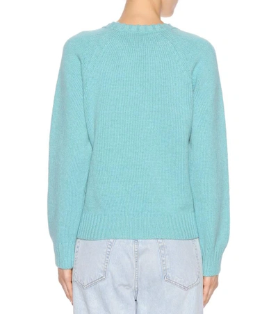 Shop Apc Wool Sweater In Turquoise