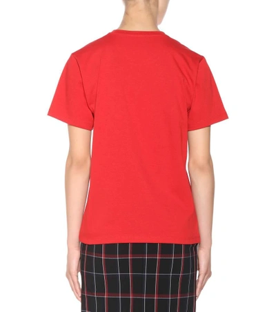 Shop Victoria Beckham Printed Cotton T-shirt In Red