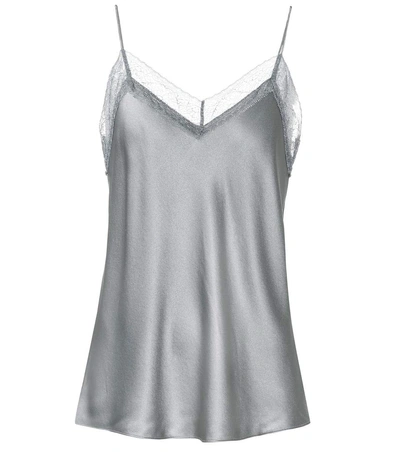 Vince Silk Satin Lace-trimmed Camisole In Lattleship