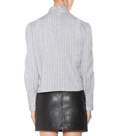 Shop Isabel Marant Étoile Oak Striped Cotton Top In Light Grey