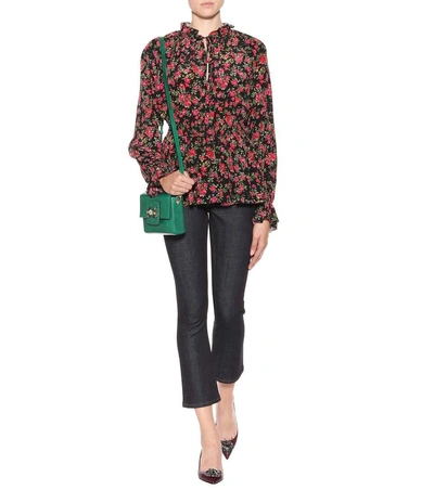 Shop Dolce & Gabbana Floral-printed Silk Blouse