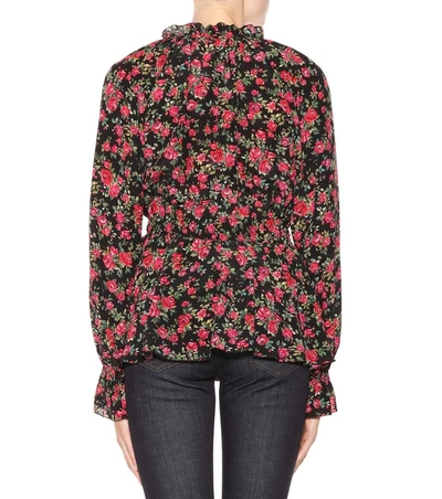 Shop Dolce & Gabbana Floral-printed Silk Blouse