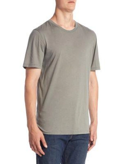Shop Vince Raw Edge Cotton Tee In Optic White