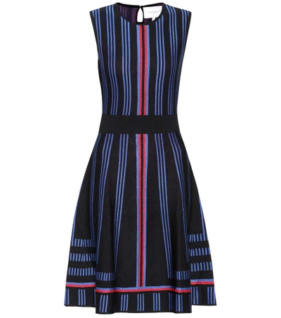 Carolina Herrera Striped Wool-blend Dress In Eavy
