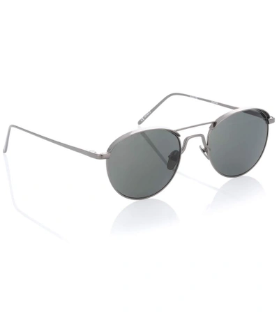 Shop Linda Farrow Round Sunglasses In Grey