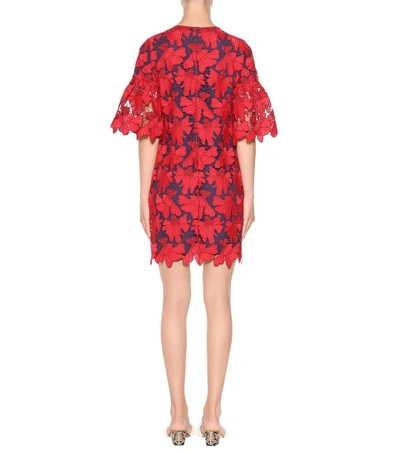 Shop Tory Burch Nicola Lace Dress In Red Volcaeo
