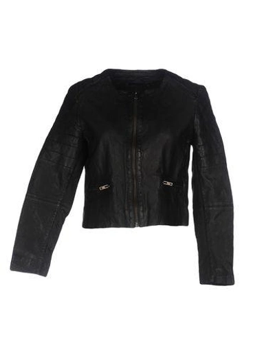 Shop Muubaa Leather Jacket In Black