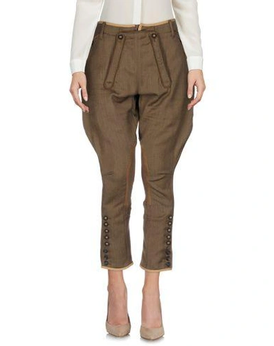 Shop Dsquared2 Cropped Pants & Culottes In Khaki