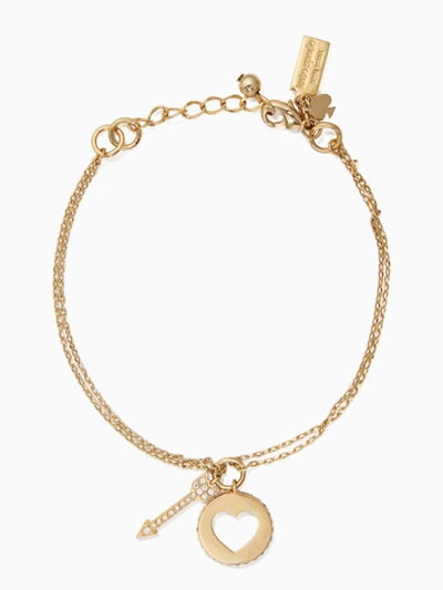 Kate Spade Be Mine Cluster Charm Bracelet In Clear/gold