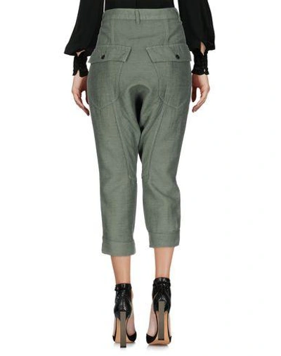 Shop Zucca Cropped Pants & Culottes In Green