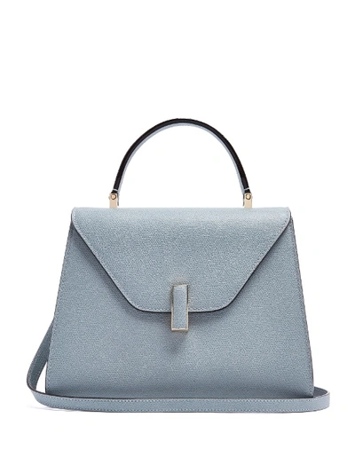 Valextra Iside Medium Grained-leather Bag In Ash-blue