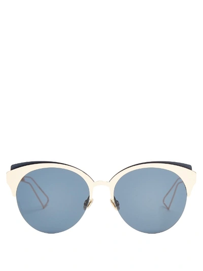 Dior Ama Cat-eye Sunglasses In Gold Navy