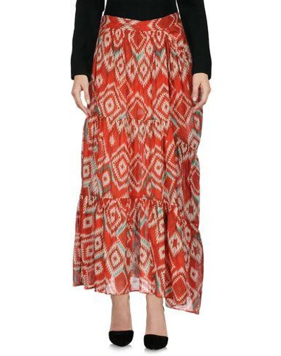 Shop Zucca 3/4 Length Skirt In Red