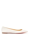 Christian Louboutin Ballalla Smooth Leather Red Sole Ballet Flats In Latte