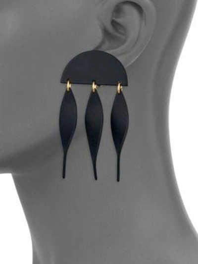 Shop Lele Sadoughi Concrete Jungle Dangling Ivy Clip-on Earrings In Black