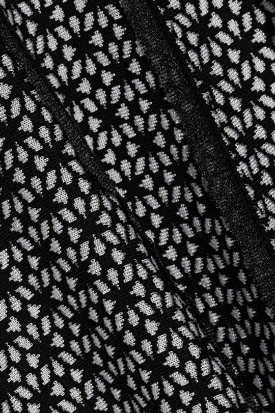 Shop Alaïa Delphinium Jacquard-knit Mini Dress