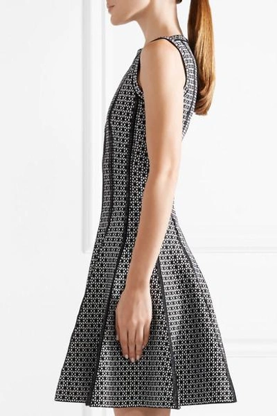 Shop Alaïa Delphinium Jacquard-knit Mini Dress