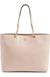 TORY BURCH FRIDA PEBBLED LEATHER TOTE - BEIGE,41540