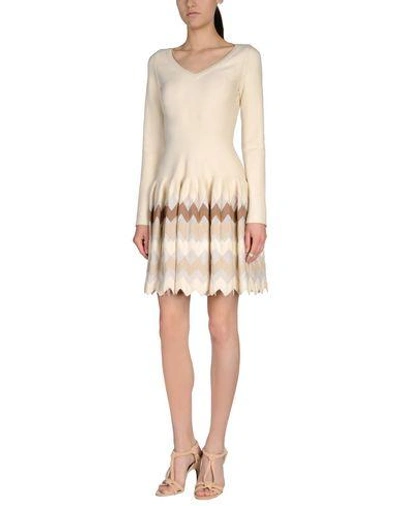 Shop Alaïa Short Dress In Ivory