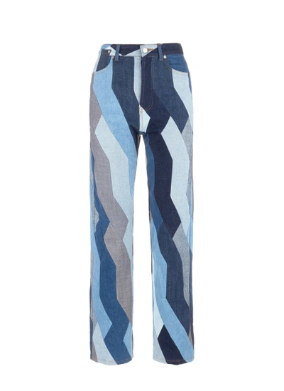 Dries Van Noten 'pisco' Zigzag Patchwork Jeans In Multi