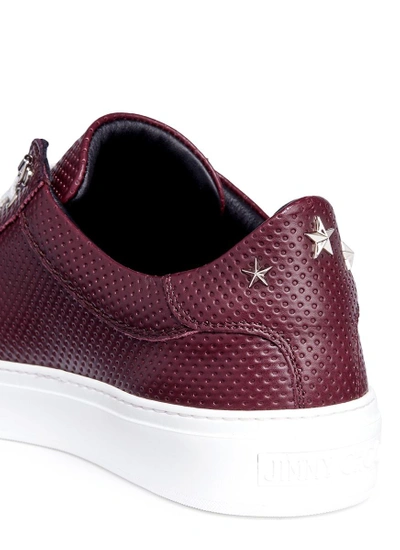 Shop Jimmy Choo 'ace' Star Stud Embossed Leather Sneakers