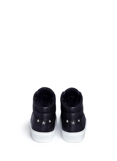 Shop Jimmy Choo 'belgravia' Star Stud Embossed Leather Sneakers