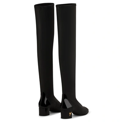 Shop Giuseppe Zanotti Synthetic Leather Cuissard Boot Molly In Black