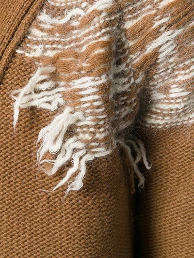 Shop N°21 Reversed Intarsia Detail Cardigan In Brown