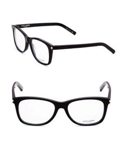 Shop Saint Laurent 54mm Rectangular Optical Glasses In Black