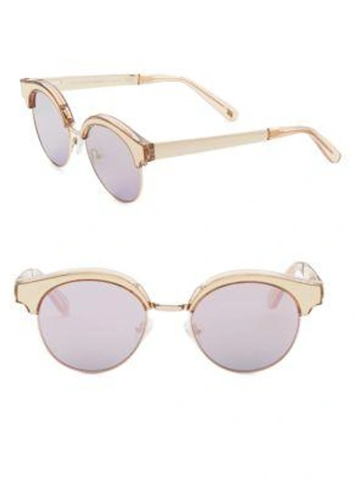 Karen Walker 52mm Cleopatra Rounded Sunglasses In Blush