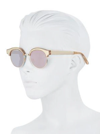 Shop Karen Walker 52mm Cleopatra Rounded Sunglasses In Blush
