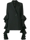 ELLERY полосатый пиджак с рюшами,7PJ101SUSBLACK12246571