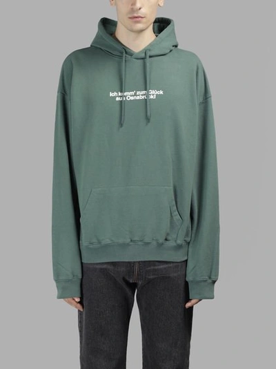 Vetements Hooded Cotton-blend Sweatshirt In Green