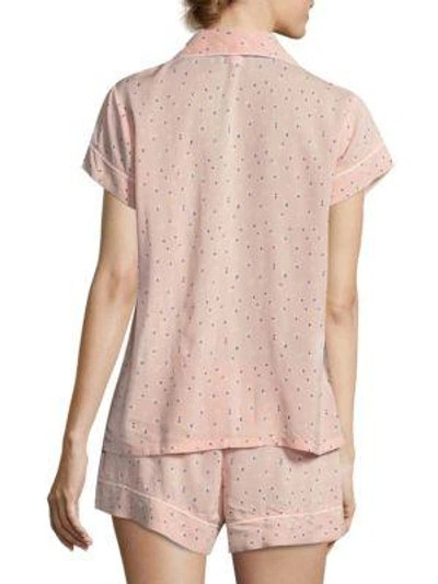 Shop Eberjey Victoria Printed Pajama Shorts In Beige Multi