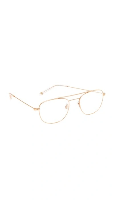 Garrett Leight Club House Glasses In Gold/clear
