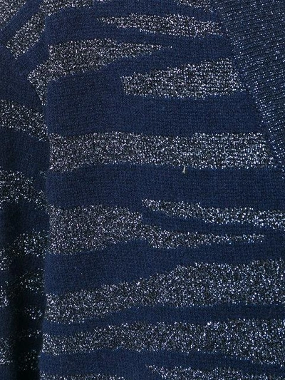 Shop Allude Tonal Zebra Pattern Cardigan In Blue