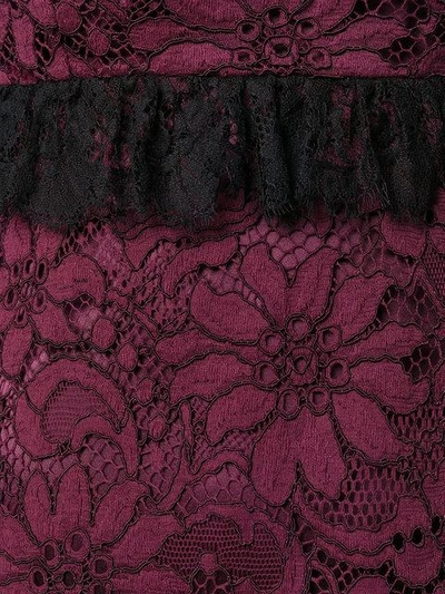 Shop Dolce & Gabbana Frill Lace Dress - Pink In Pink & Purple